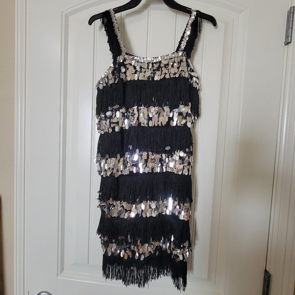 Black and silver dance costume